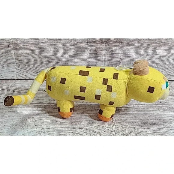 Toy Factory Mojang Minecraft Plush Ocelot Stuffed Animal Yellow 8" 2021 New - Picture 2 of 6